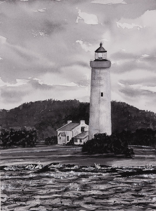 On the Way to the Island-Grayscale - Original